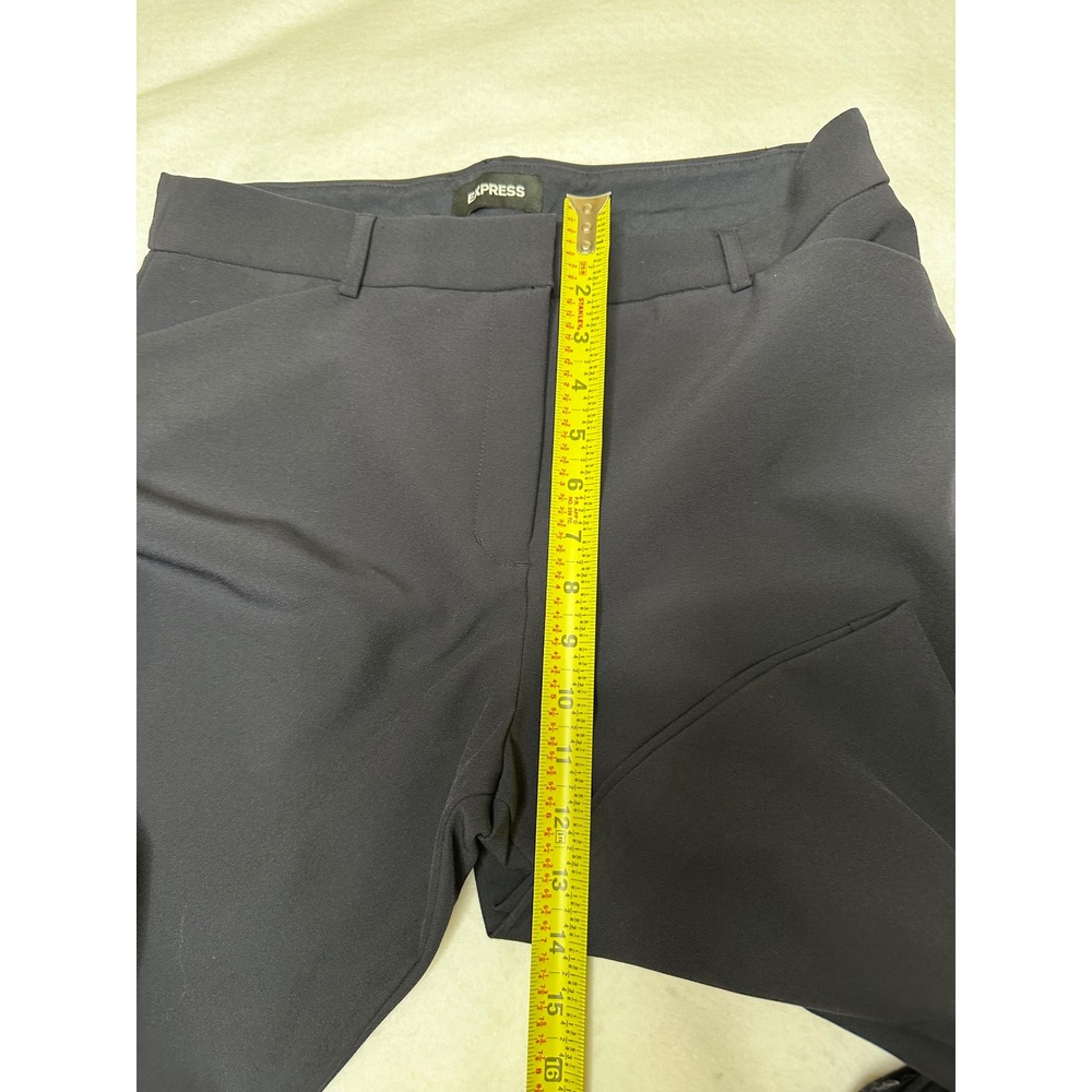 Express Editor Flare Mid Rise Pants Women Size 4 Navy Blue Workwear Good - Picture 7 of 9